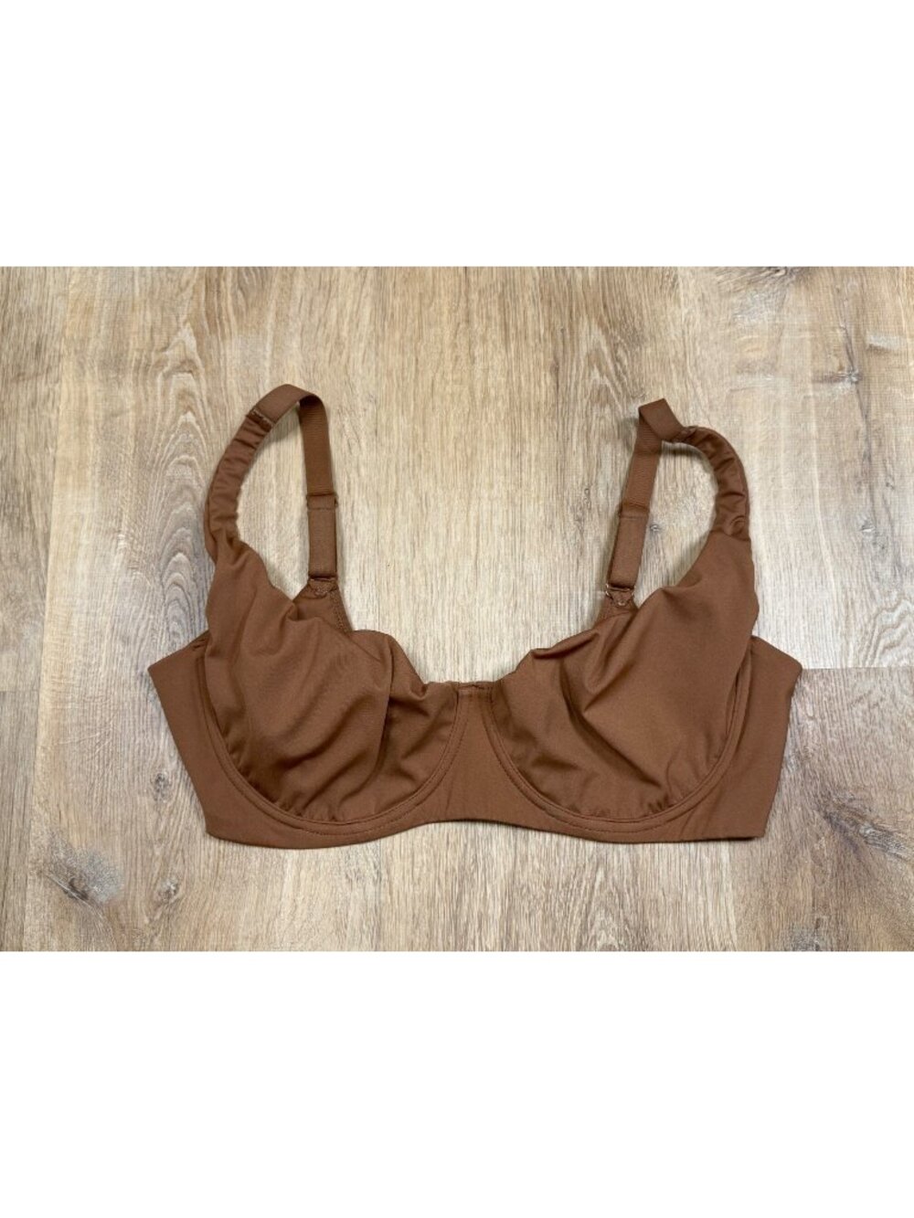 Shecurve Womens Brown Wireless Bra 42D Nylon & Lycra Adjustable Straps
